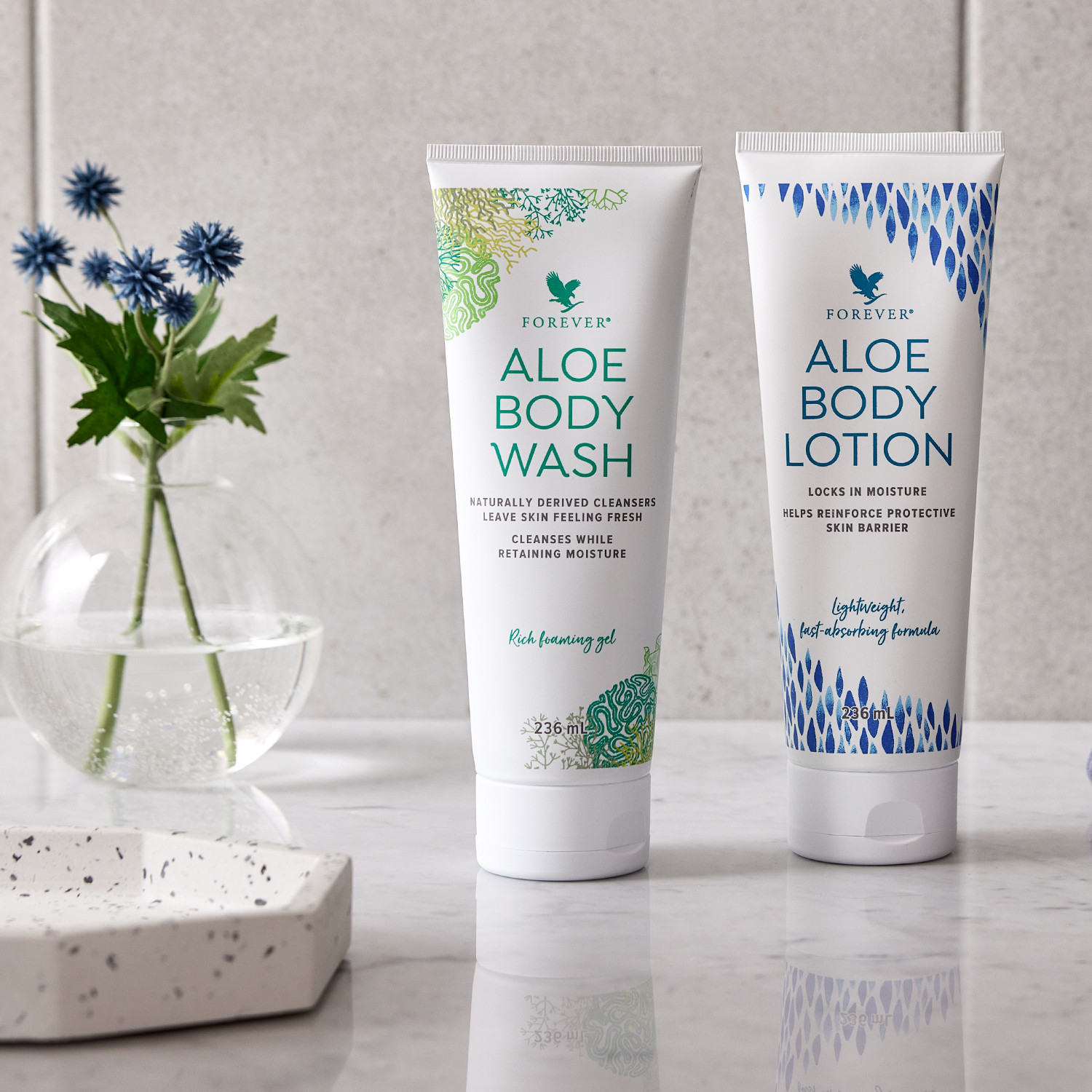 den bedste hudpleje fra studioaloe med body wash og body lotion